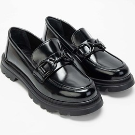 Resim Tamer Tanca Kadın Vegan Siyah Açma Loafer Ayakkabı 817 2397 Bn Ayk Sk23/24 Sıyah Acma Siyah 