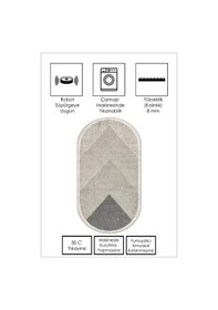 Resim West Home Makinede Yıkanabilir Kaymaz Taban Leke Tutmaz Oval Salon Halısı Mutfak Halısı Ve Yolluk Wh 586 Beige Oval 