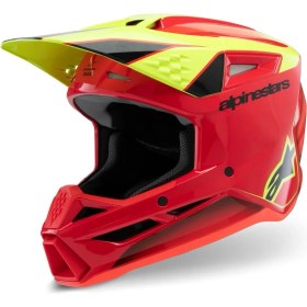 Resim Alpinestars Sm3 Youth Fray Off-Road Çocuk Genç Motosiklet Kaskı Kırmızı Sarı 