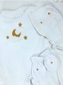 Resim La Lumiere Moon And Stars 3'lü Hastane Çıkışı - Bebek Tulum 