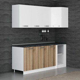 Resim Minar 205CM Köşe Mutfak Dolabı - Beyaz/dore K205-D1 