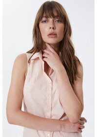 Resim Stella Pulvis Pudra Kolsuz Slim Fit Gömlek Pudra 