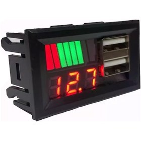 Resim Ic278c, Dijital Voltmetre, Usb Çıkışlı Akü Göstergeli, Dc 12volt Aküler İçin, 