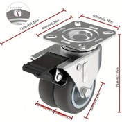 Resim Dashanshop 2 Adet Frenli 800 Kg Tasima Kapasiteli Gumlekli Agir Hizmet Doner Tekerlek 