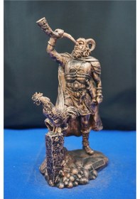 Resim Heimdall Heykel Biblo Tasarım 26 Cm Mitolojik Obje, Hediyelik Ve Ev Dekor Bakır 
