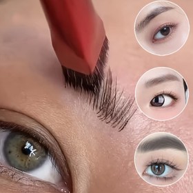 Resim 2 Adet Oval Kaş Fırçası Seti - Çok Fonksiyonlu Stereoscopic Kaş Macunu Ruj ile Yumuşak Naylon Tüyleri, Paraben İçermeyen, ABS Plastik Çubuk - Tüm Cilt Tipleri İçin Uygun 