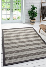 Resim Etnik Antrasit Halı Bordürlü Salon Oturma Odası Çocuk Odası Yatak Odası Halısı 2552b Antrasit 