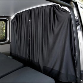 Resim Chuangyinshop Siyah Orta Two-pack Araç Perdesi Ev Kamp Karavan Fıat Ducato Ford Transit Sprinter Polyester Kumaş Koyu Renk Gizlilik Perdesi 