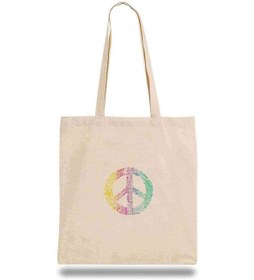 Resim Bez Çanta Peace Hippie Peace Symbols Bej 