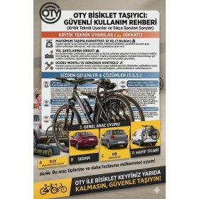 Resim Oty 2 Bisiklet Taşıyıcı - 2 Bisiklet Taşıma Aparatı Yeni Nesil Tüm Araçlara Uyumlu (Suv-Sedan-Hacback-Hafif Ticari ) 