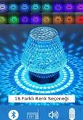 Resim Rgb Renkli Dokunmatik Tws Özellikli Kablosuz Bluetooth Hoparlör Kristal Gece Lambası Masa Lambası Bakeey