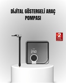 Resim 6000mah Batlı Type-c Şarjlı Mini Hava Kompresörü Ilkeshop - 98 Led Işıklı 