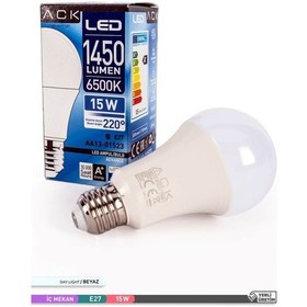 Resim ACK LED A70 Ampul 6500K Beyaz Işık 220V 15W E27 