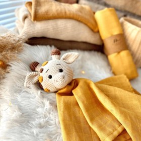 Resim Amigurumi Müslin Yenidoğan Bebek Seti Zürafa - Uyku Arkadaşı 