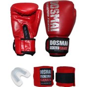 Resim Dosmai Esquize Boks Eldiveni Boks Dişlik Boks Bandaj Seti Kırmızı 