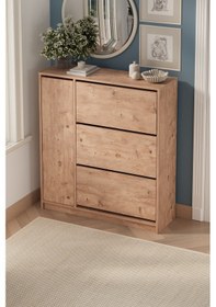 Resim Düşer Kapak Ayakkabılık 4 Kapaklı 6 Bölmeli Kayar Raflı Ayakkabılık Gizem Çam Çam 