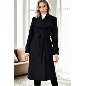 Resim Z9645 Dewberry Bayan Palto-lacivert Lacivert 