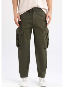 Resim Defacto Gabardin Pantolon Rustik Loose Fit Kargo Cepli B8606AX23WNKH341 Haki 