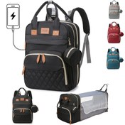 Resim Büyük Çift Katmanlı Yalıtımlı Bebek Bezi Sırt Çantası, Çok Fonksiyonlu Seyahat Çantası, Çoklu Cebi, Yumuşak Kabuk, Polyester, Siyah, Mavi, Yeşil, Sarı Renklerde Mevcut - Ona İdeal Hediye, Bebek Bezi Çantası 