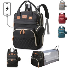 Resim Büyük Çift Katmanlı Yalıtımlı Bebek Bezi Sırt Çantası, Çok Fonksiyonlu Seyahat Çantası, Çoklu Cebi, Yumuşak Kabuk, Polyester, Siyah, Mavi, Yeşil, Sarı Renklerde Mevcut - Ona İdeal Hediye, Bebek Bezi Çantası 