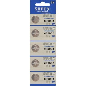 Resim Supex CR2032 Elektronik Aygıtlar Için Lityum Para Pil 3V 5'li 