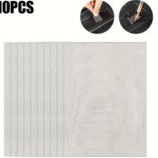 Resim 10 adet 15*20cm 304 Paslanmaz Çelik Kaynak Örgüsü, Isıya Dayanıklı, Tampon Kaynak ve Plastik Çatlak Onarımı için, Ev ve Araba Tampon Onarım Kaynak Aleti 