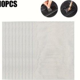 Resim 10 adet 15*20cm 304 Paslanmaz Çelik Kaynak Örgüsü, Isıya Dayanıklı, Tampon Kaynak ve Plastik Çatlak Onarımı için, Ev ve Araba Tampon Onarım Kaynak Aleti 