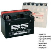 Resim Btz14s-bs 2010-2016 Honda Vfr 1200 F Uyumlu Akü Bs Sulu Akü 