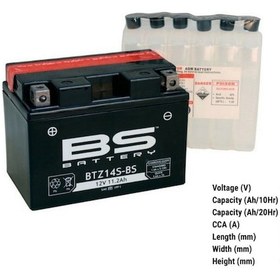 Resim Btz14s-bs 2010-2016 Honda Vfr 1200 F Uyumlu Akü Bs Sulu Akü 