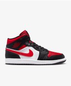 Resim Nike Air Jordan 1 Mid White Black Red (2022) 554724-079 Erkek Spo Nike