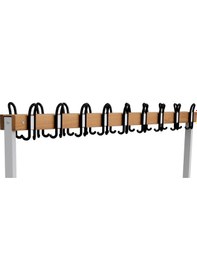 Resim Ayakkabılıksız 6 Ayaklı Tek Taraflı Bank, Kanca Şeritli Bank, 9 Kanca, 200x43x170 Cm, Spor Bankı 