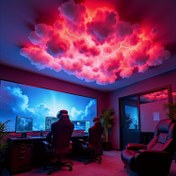 Resim BINDLAN 3D Bulut Tavan Lambası, Müzik ve Hareket Kontrollü RGBW LED Akıllı Aydınlatma Sistemi, Çağdaş Oyun Odaları Yatak Odalar Parti Kafe Noel & Cadılar Bayramı Dekorasyonları İçin Modern Bulut Şekilli Işık Armatürü, Tek Renk Beyaz Modu Kolay Kurulum (Aksesuarlar Dahil Değildir) - Ev ve Etkinlikler için Ideal Hediye, Dinamik Gökyüzü Efektli Kumanda Özellikli Dayanıklı ve Şık orta aydınlatma, Bulut Işığı,Erkekler İçin Oda Dekorasyonu,Oda Dekoru 