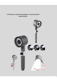 Resim Yüksek Basınçlı Masajlı Duş Başlığı Su Tasarruflu Beyaz 