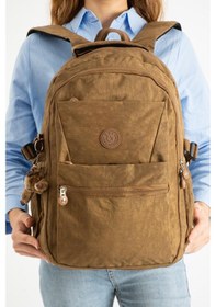 Resim Ultra Hafif Çok Cepli Krinkıl Sırt Çantası Taba Model: 571-3a - Taba 