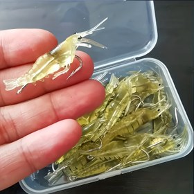Resim 40 Adet Karides Yemleri, Tatlısu ve Tuzlu Su Yumuşak Karides Yemleri, Işıltılı Karides Yem Seti, Keskin Kanca ve Boncuklarla, Alabalık, Levrek, Somon ve Crappie için 