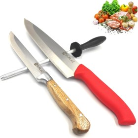 Resim SürLaz Sürmene Mutfak Bıçak Seti 3 Parça Şef Bıçağı Salata Bıçağı 