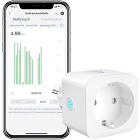 Resim VARSTHREE Akıllı WLAN Priz, Enerji Takibi & Zamanlayıcı, Uzaktan Kumanda, 16A, TÜV Sertifikalı 