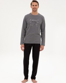 Resim Pierre Cardin Erkek Koyu Gri Pijama Takım 50322652-vr080 Koyu Gri 