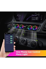 Resim Genel Markalar Araç İçi RGB Sese Duyarlı LED Işıklı Ekolayzer ve Koku Cihazı Yuvarlak Model 1 ADET 