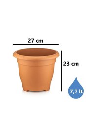 Resim Omnipazar So-vhs4 Dekoratif Vaha Saksı İç Ve Dış Mekan 7.7 Lt Kiremit 6 Adet 