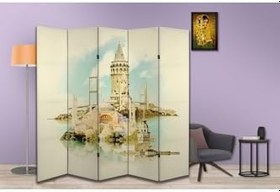Resim Şehir Temalı Özel Tasarım Paravan Room Divider PRV1256, 180 x 180 