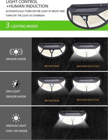 Resim Konyax Fonksiyonel Sensörlü 102 Ledli Solar Bahçe Lambası Renkli 