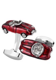 Resim Omark Cotton Red Classic Car Kol Düğmesi Gümüş 