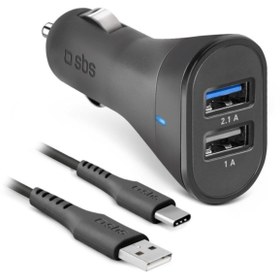 Resim SBS Mini Araç Şarj Cihazı 12/24V 2400 mAh 2 Usb Çıkışı Siyah TECR2USB24AFAST 