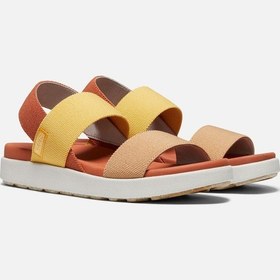 Resim Elle Backstrap - Kadın Sandalet - Turuncu/Sarı - 1026041 - 