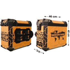 Resim GP KOMPOZİT DSN03 Universal 40 lt x 2 Desenli Alüminyum Motosiklet Yan Çanta Seti 