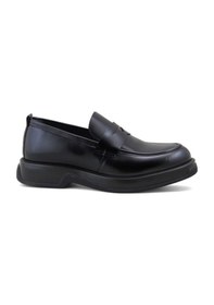 Resim Fosco 3225 Hakiki Deri Loafer Erkek Ayakkabı Siyah Açma 