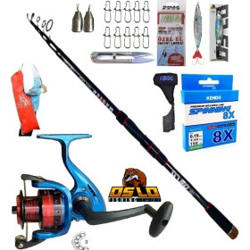 Resim Oslo 3000 270CM 14-42GR Master Tele Rapala Maket Balık Spin Olta Takımı Seti 