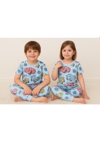 Resim Isobel Kids Araba Desenli Pijama Takım Mavi 