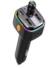 Resim DEANB Car-İn Bluetooth Wireless 3.1A 2USB TF Kartlı Type-C RGB Işıklı Araç İçi FM Transmitter Şarj Cihazı 